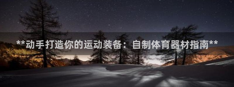 耀世平台最新注册地址是哪里：**动手打造你的运动装备