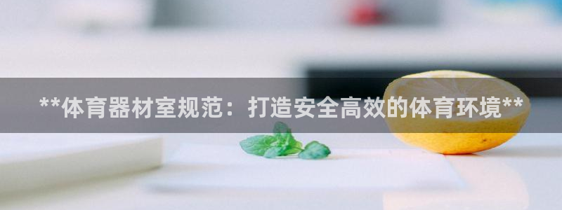 耀世广告：**体育器材室规范：打造安全高效的体育环境