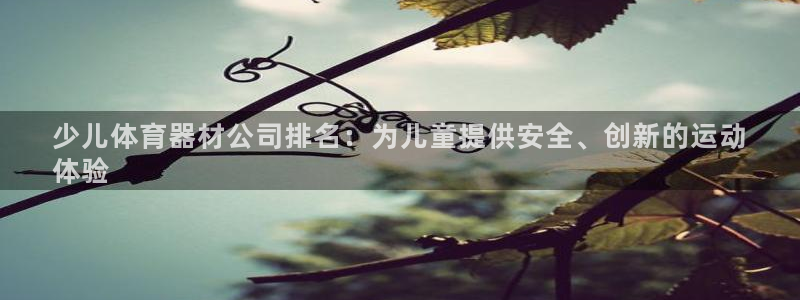 耀世集团商业联盟招聘：少儿体育器材公司排名：为儿童提